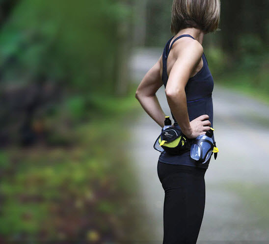 Running belt shop with bottles